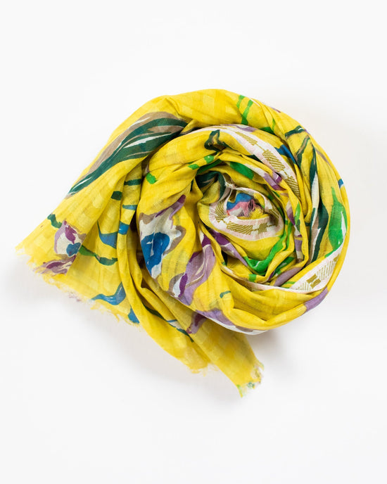 Épice Accessories Yellow Meadow Orchids Scarf in Yellow