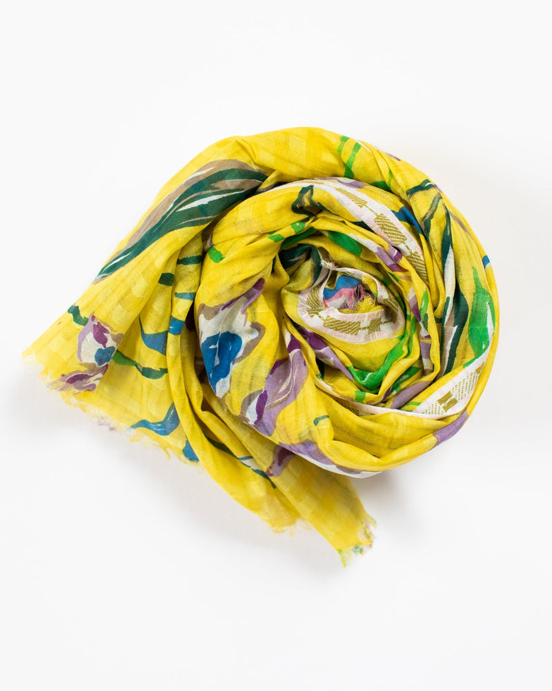 Épice Accessories Yellow Meadow Orchids Scarf in Yellow