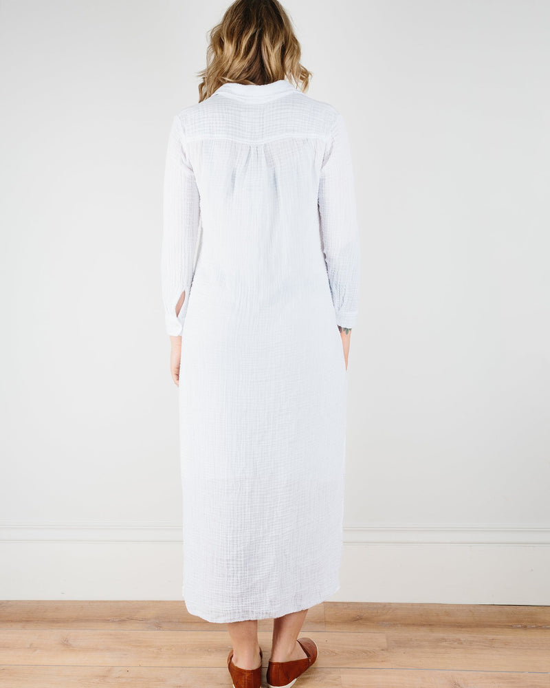 Felicite Apparel Clothing Boyfriend Maxi Dress in White
