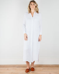 Felicite Apparel Clothing White / XS Boyfriend Maxi Dress in White