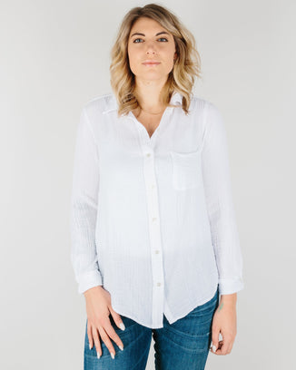 Felicite Apparel Clothing White / XS Boyfriend Shirt in White