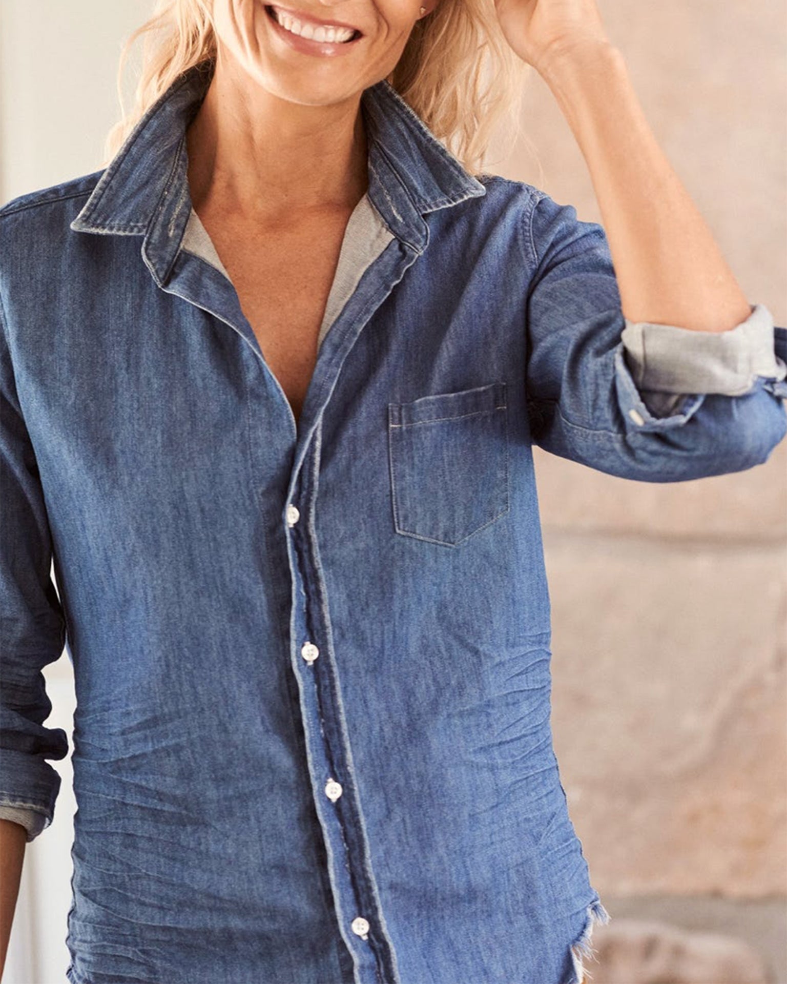 Barry Button Down in Vintage Stonewashed Indigo