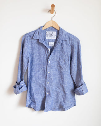Frank & Eileen Clothing Barry Button Up in Famous Blue Linen