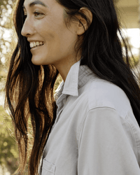 Frank & Eileen Clothing Eileen Button Up in Grey Tattered Denim