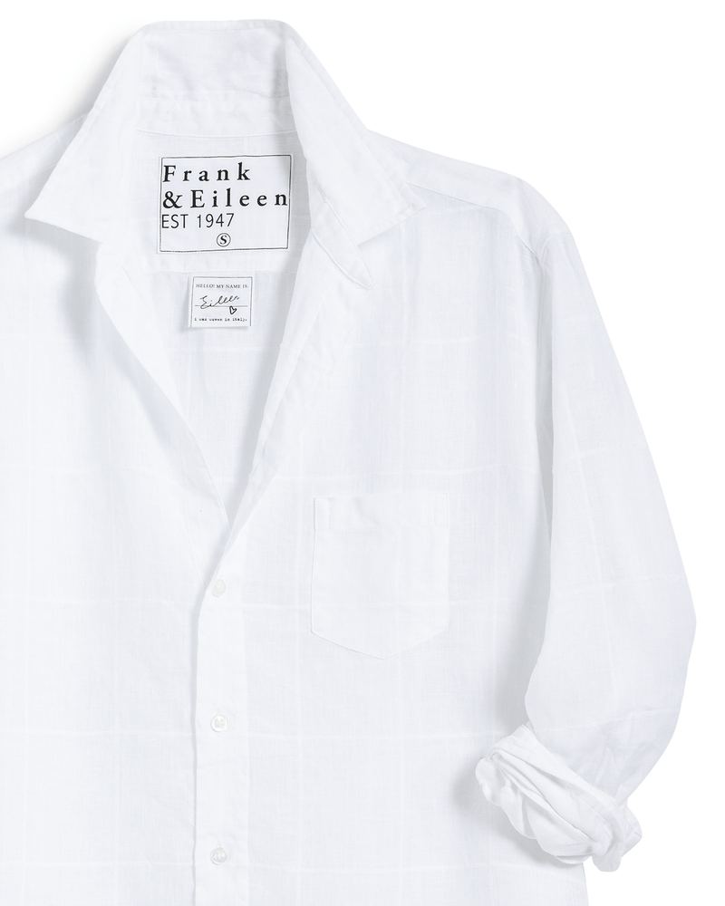 Frank & Eileen Clothing Eileen Button Up in White Textured Windowpane