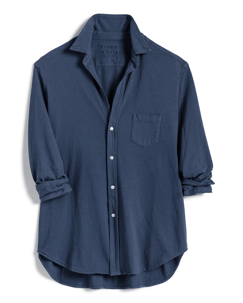 Frank & Eileen Clothing Eileen Knit Button Up in Denim