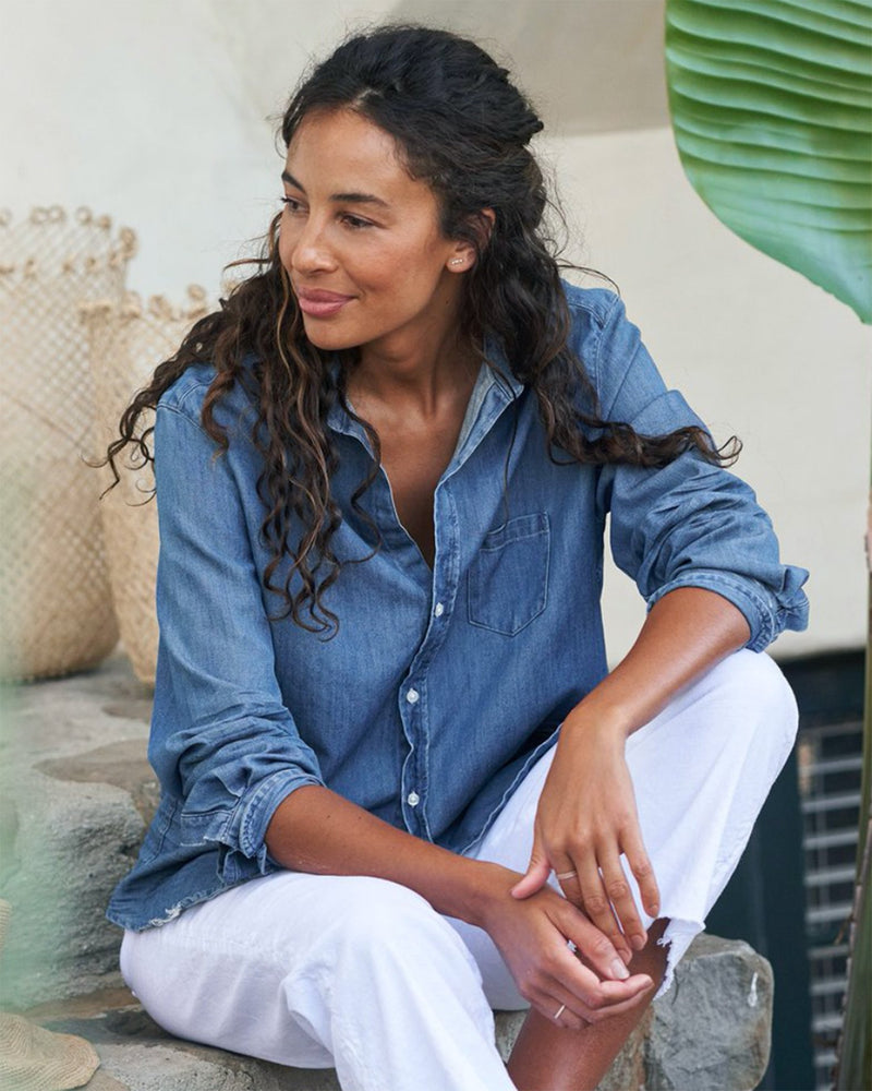 Frank & Eileen Clothing Eileen Relaxed Button Down in Vintage Stonewashed Indigo