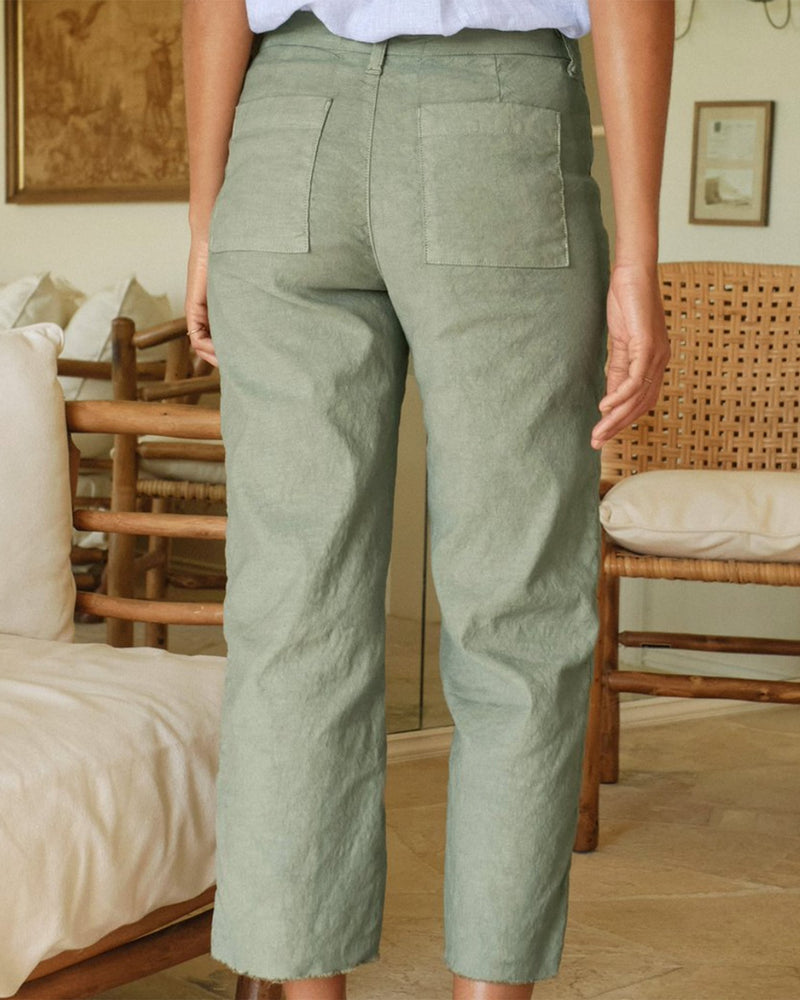 Frank & Eileen Clothing Kinsale Pant in Sage Linen
