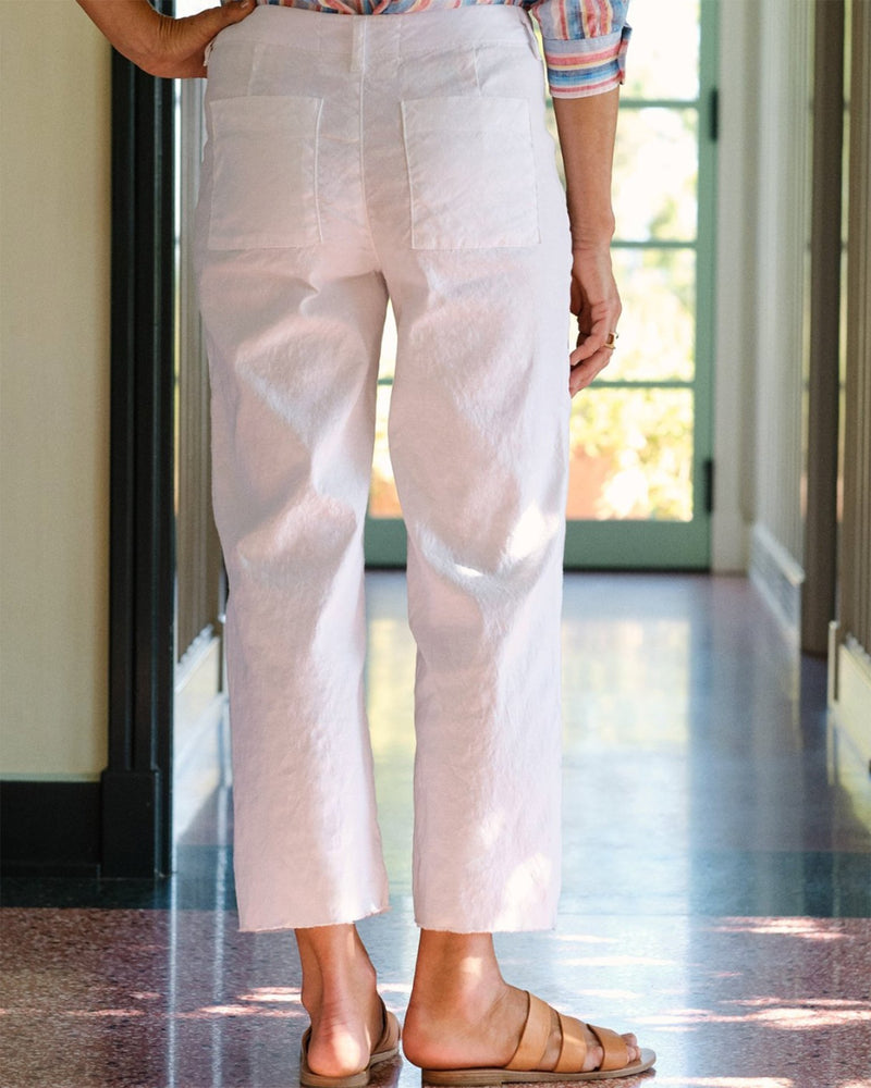 Frank & Eileen Clothing Kinsale Pant in White Linen