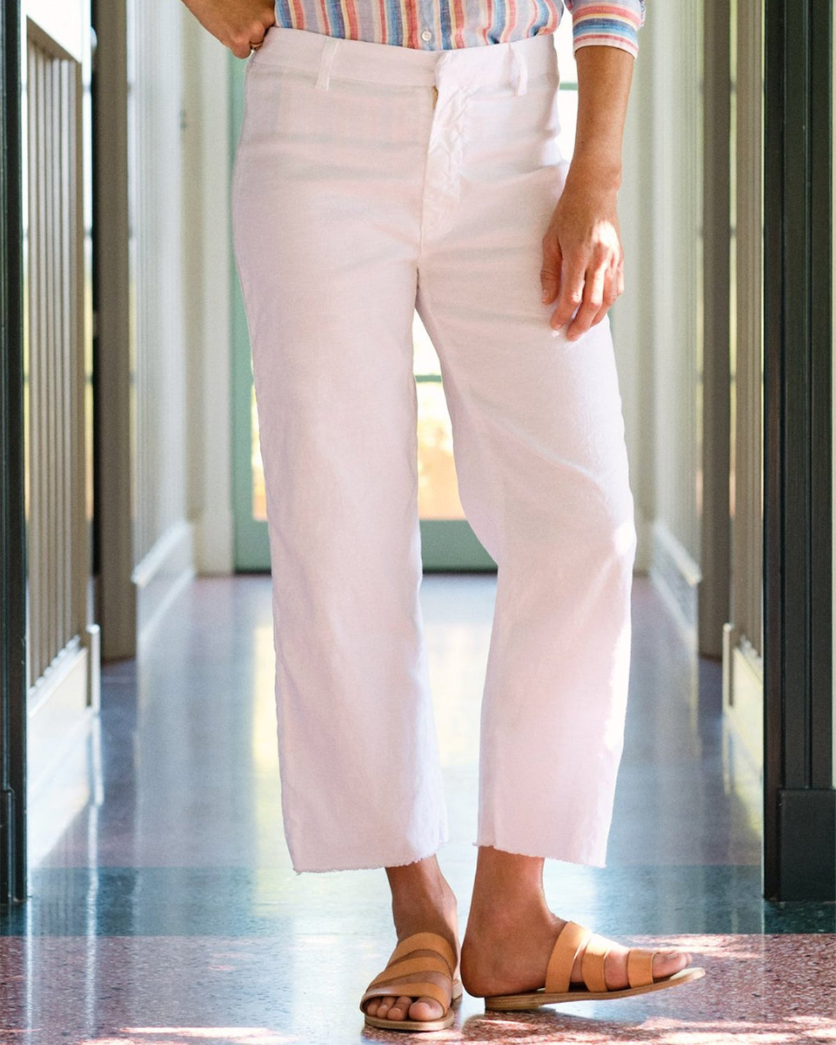 Frank & Eileen Clothing White / 0 Kinsale Pant in White Linen