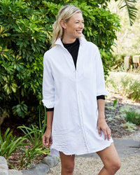 Frank & Eileen Mary Shirtdress in White Famous Denim 