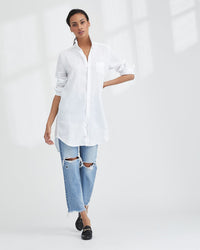 Frank & Eileen Mary Shirtdress in White Linen 