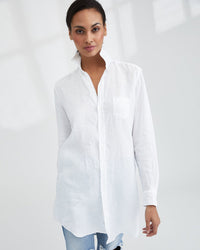 Frank & Eileen Mary Shirtdress in White Linen 