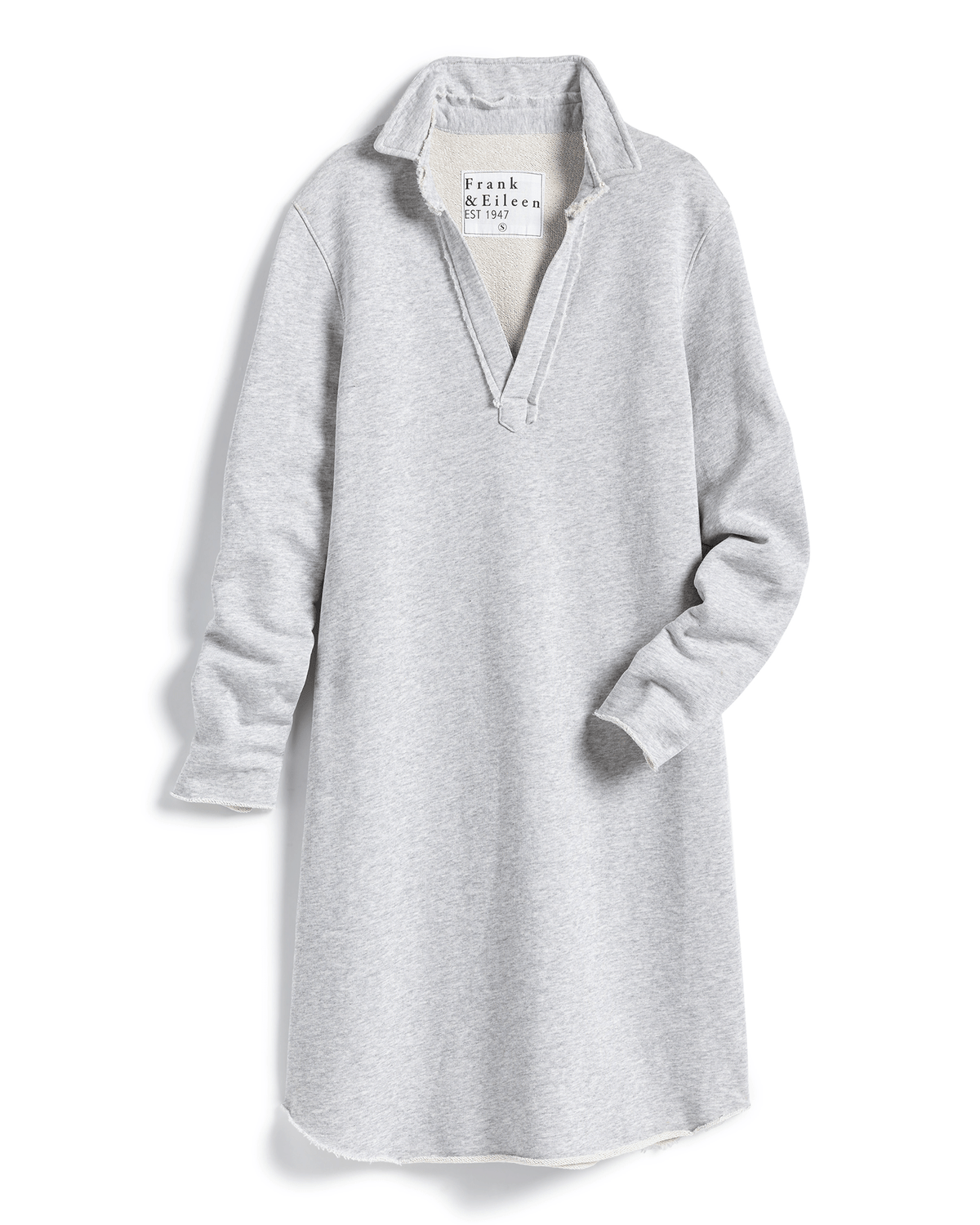 Frank & Eileen Clothing Nicole L/S Fleece Polo Dress in Gray Melange