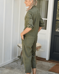 Frank & Eileen Clothing Northern Ireland Preformance Linen Playsuit in Army