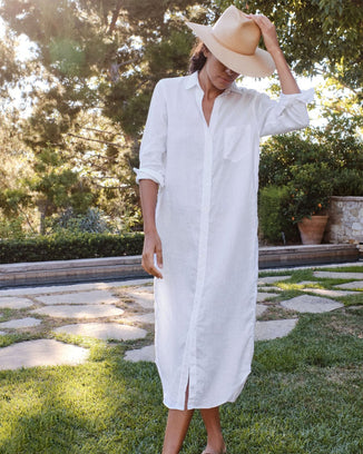 Frank & Eileen Clothing Rory in White Lived In Linen