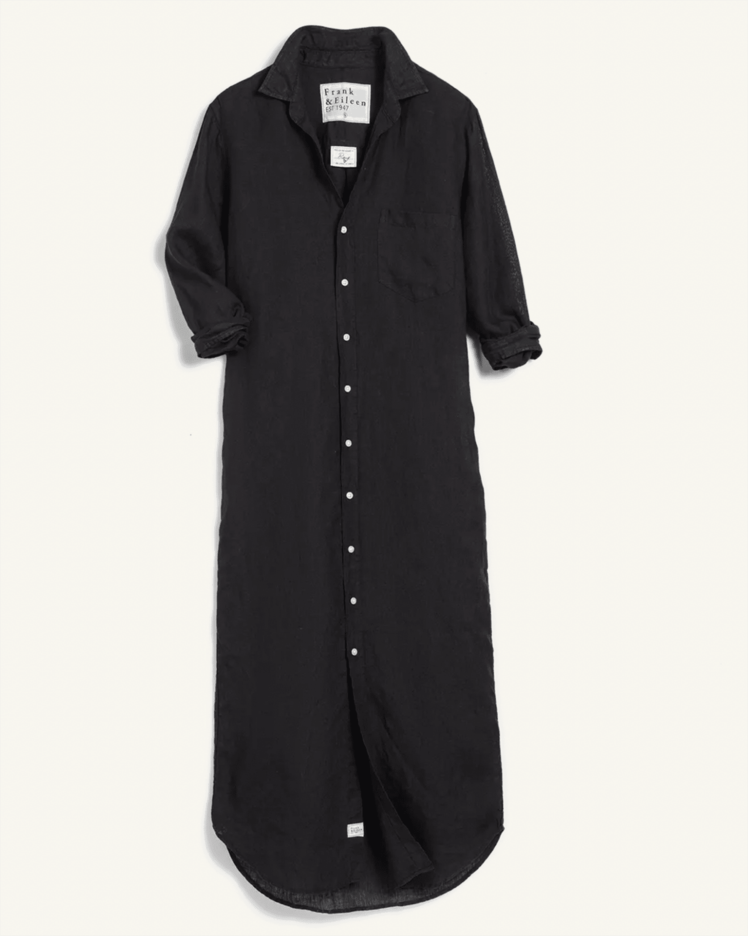 Frank & Eileen Rory Woven Long Dress in Black Linen - Bliss Boutiques Frank & Eileen Rory Woven Long Dress in Black Linen - Bliss Boutiques