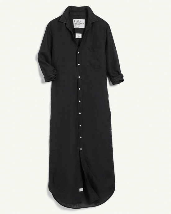 Frank & Eileen Rory Woven Long Dress in Black Linen 