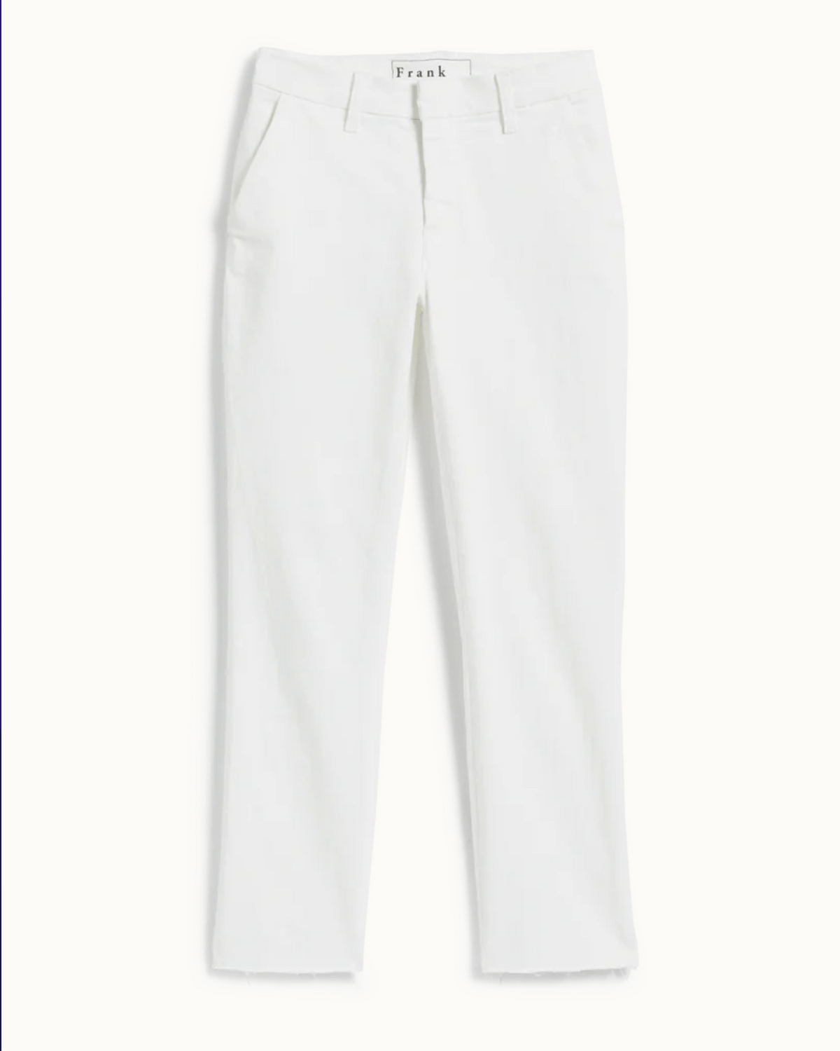 Frank & Eileen Clothing Wicklow in White Performance Denim