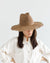 Gigi Pip Accessories Tessa Seagrass Fedora in Brown