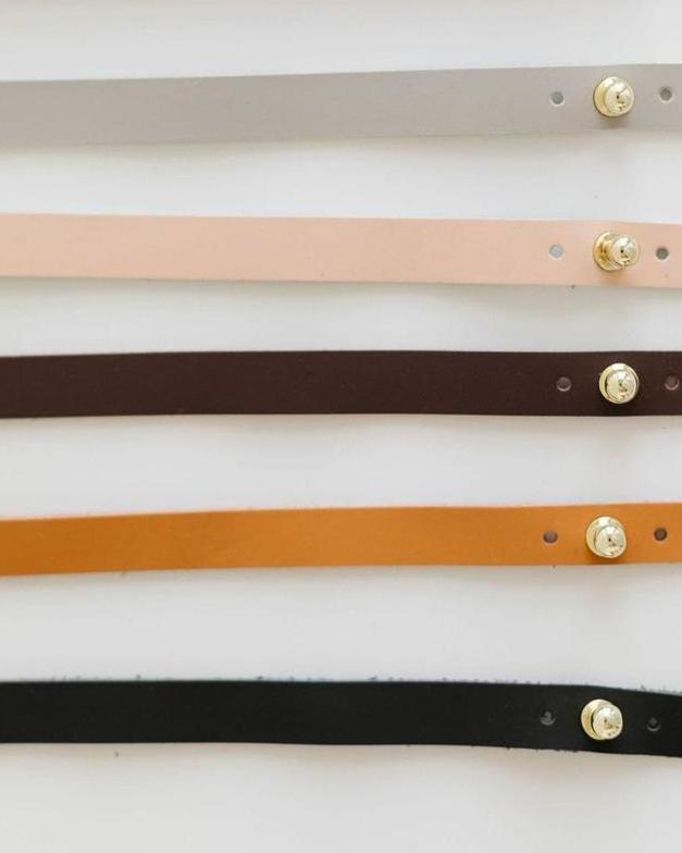Gigi Pip Accessories Thin Removable Leather Band - Pin in Blush