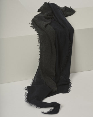 Grisal Accessories Dark Navy & Charcoal Love Duo Cashmere Scarf in Dark Navy & Charcoal