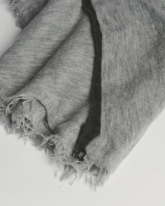 Grisal Rosa Cascade Cashmere Scarf in Heather Grey X Charcoal 