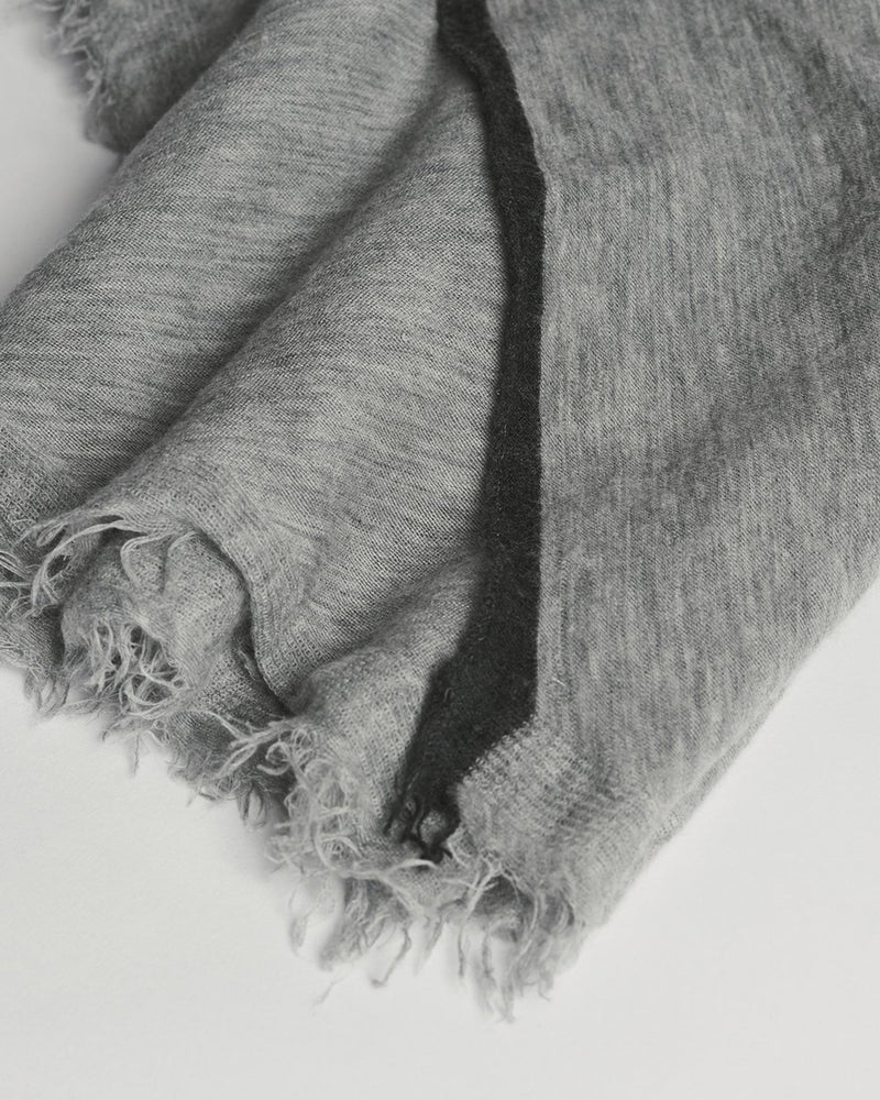 Grisal Accessories Heather Grey X Charcoal Rosa Cascade Cashmere Scarf in Heather Grey X Charcoal