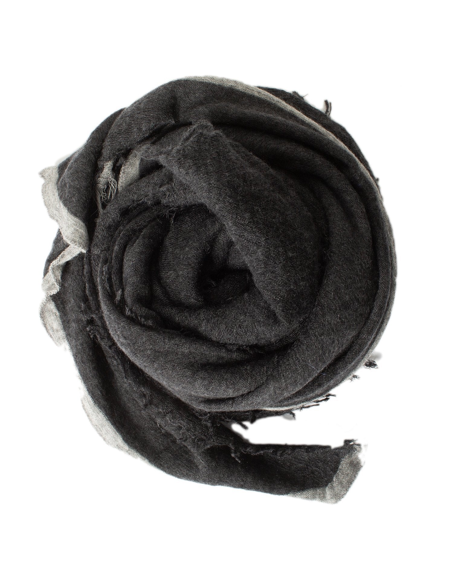 Rosa Cashmere Scarf in Charcoal x Heather Grey