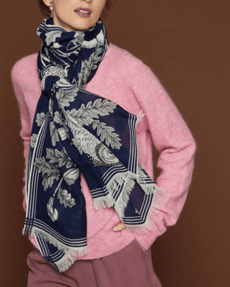 Inoui Editions Accessories Navy Scarf 100 Archimede in Navy