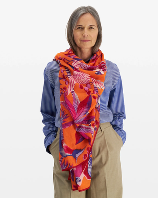 Inoui Editions Accessories Orange Scarf 100 Cerise in Orange