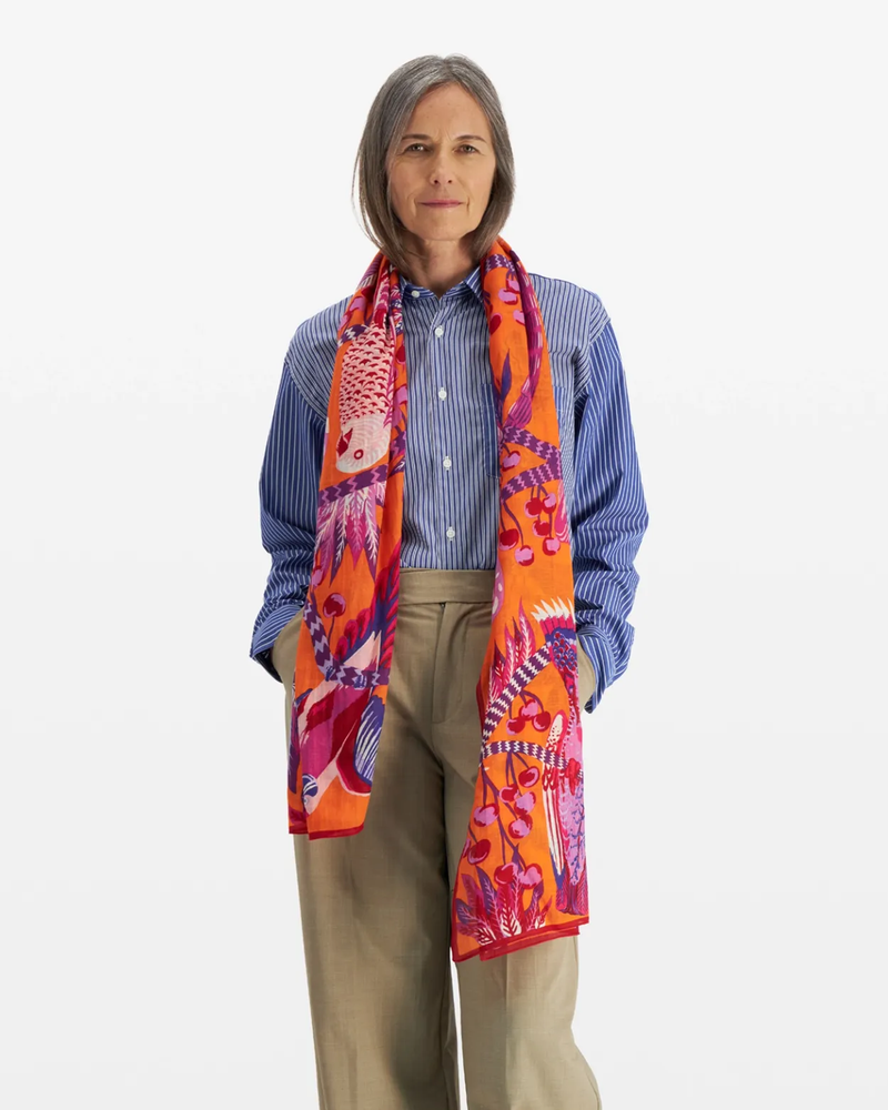 Inoui Editions Accessories Orange Scarf 100 Cerise in Orange