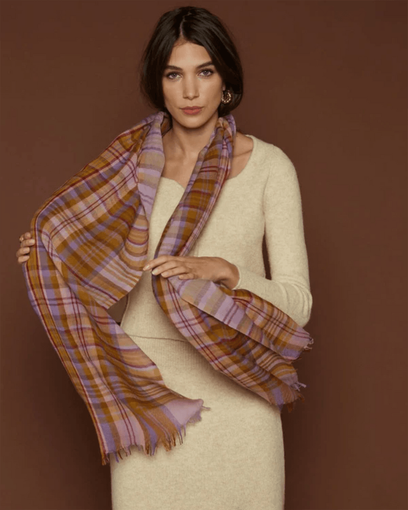 Inoui Editions Accessories Golden Brown Scarf 80 Claude in Golden Brown