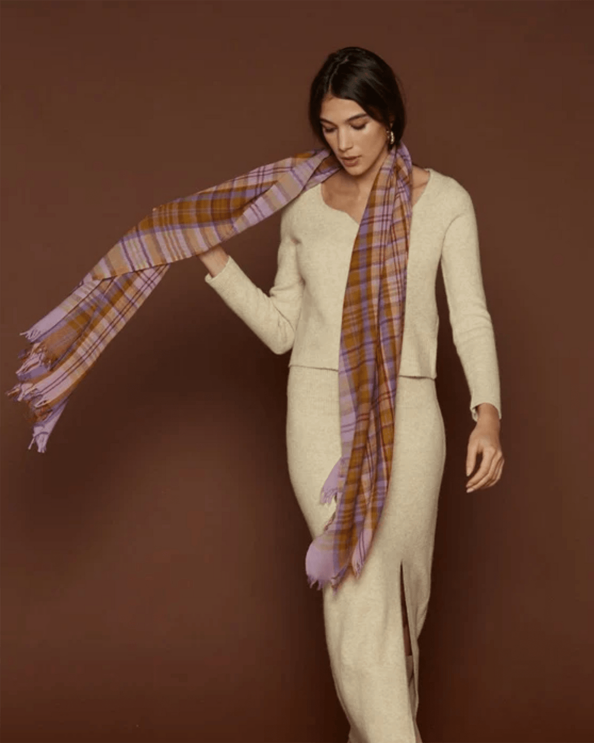 Inoui Editions Accessories Golden Brown Scarf 80 Claude in Golden Brown