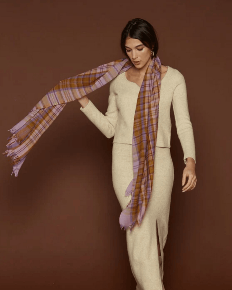Inoui Editions Accessories Golden Brown Scarf 80 Claude in Golden Brown