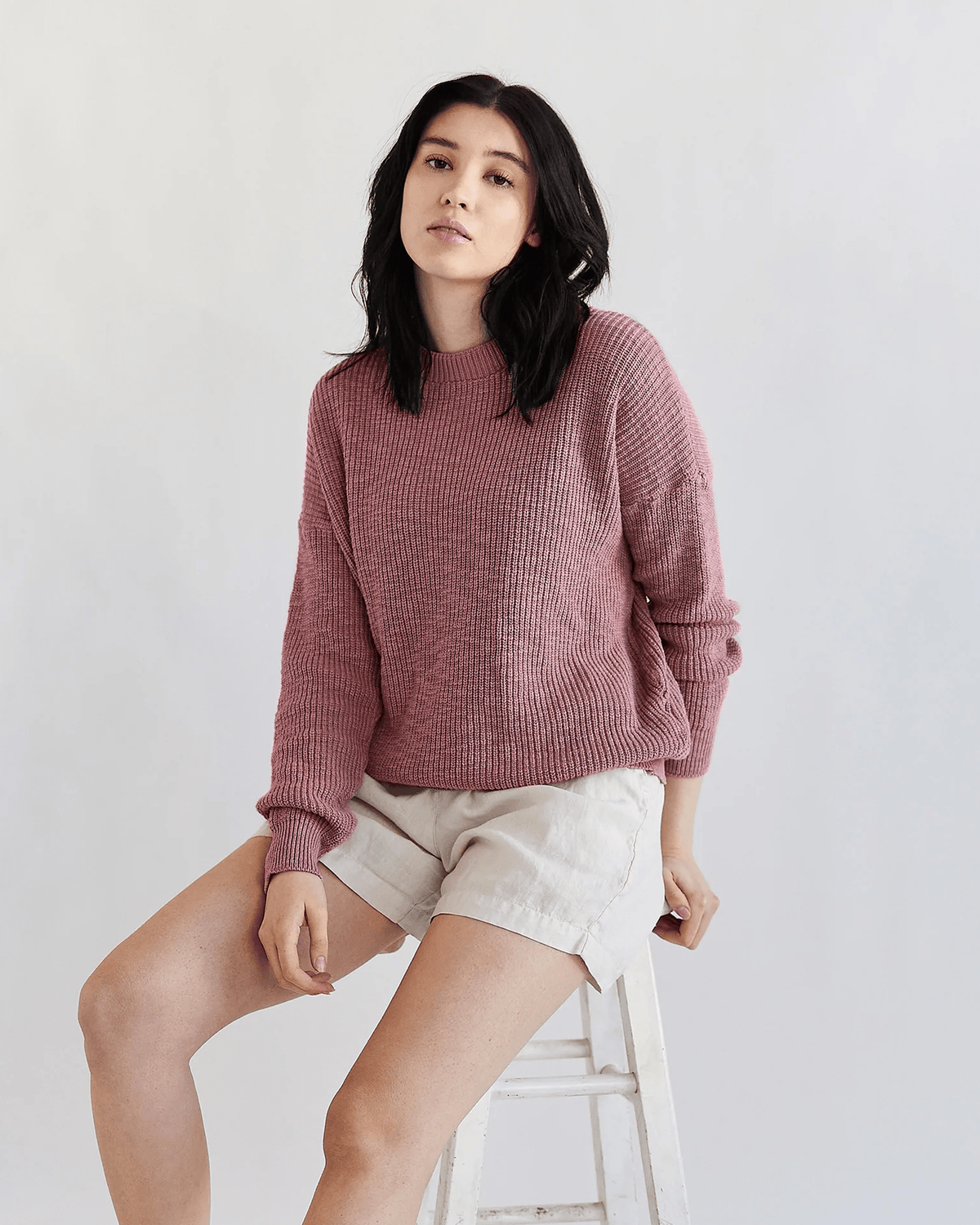 It is well LA Clothing Pull On Sweater in Dusty Rose