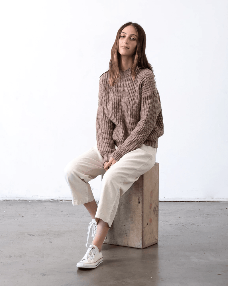 It is well LA Clothing Pull On Sweater in Warm Taupe