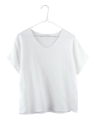 It is well LA Clothing S/S Gauze Top in Salt