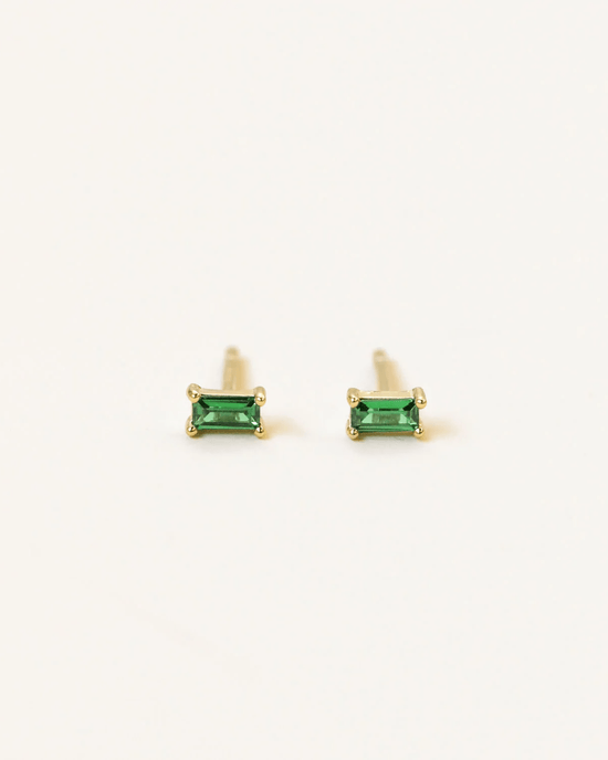 JaxKelly Jewelry Emerald Emerald Baguette Earrings