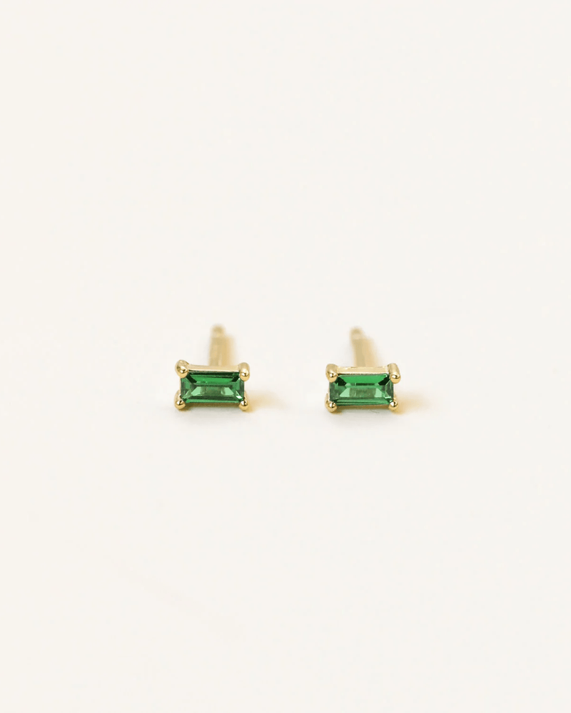 JaxKelly Jewelry Emerald Emerald Baguette Earrings