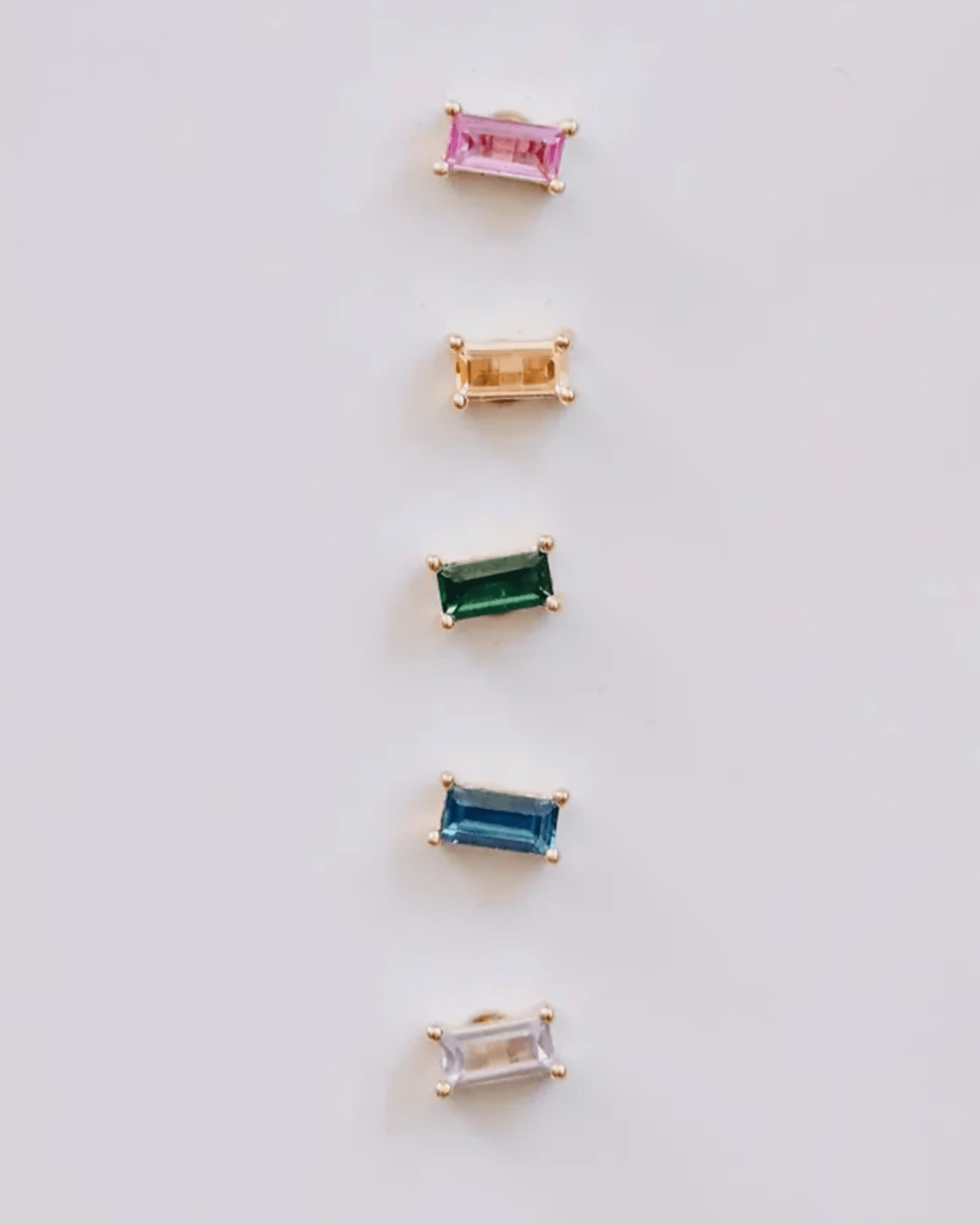 Rainbow online baguette earrings
