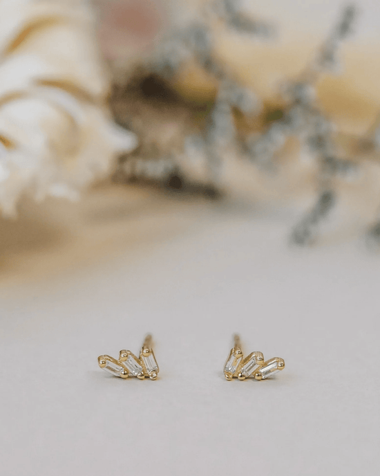 JaxKelly Socialite Offset Trio Stack Earrings 