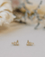 JaxKelly Jewelry Crystal Socialite Offset Trio Stack Earrings