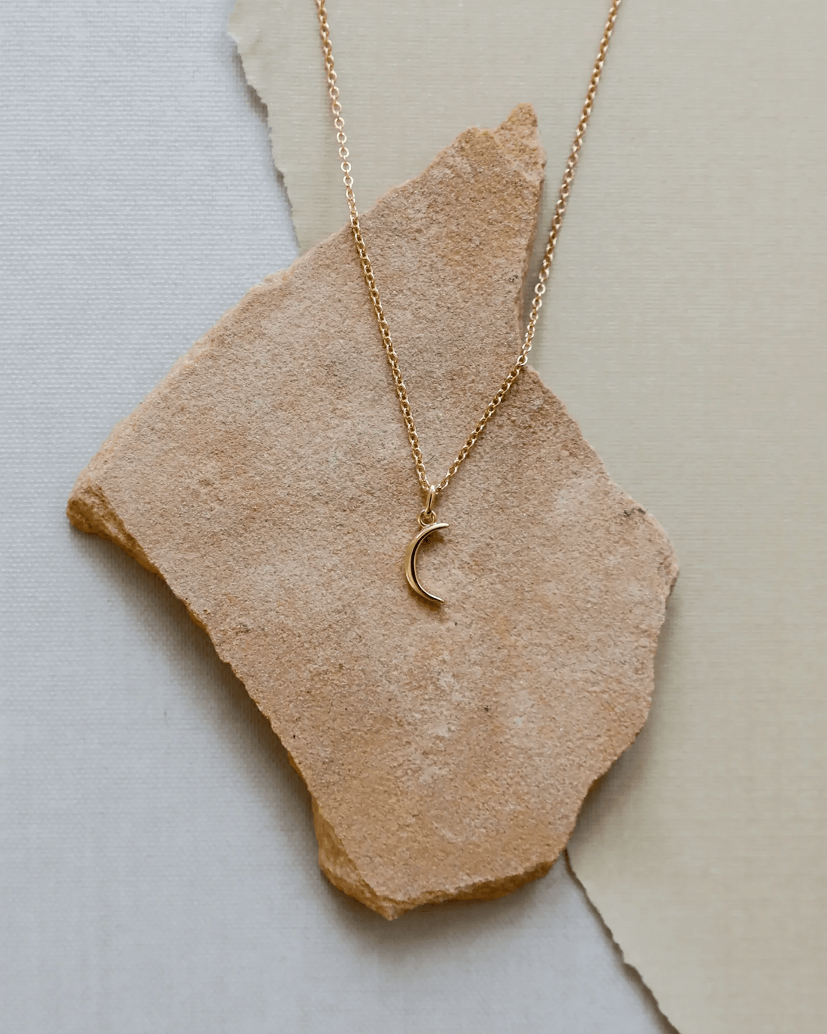 JaxKelly Jewelry 18K Gold Vermeil Tiny Crescent Moon Necklace