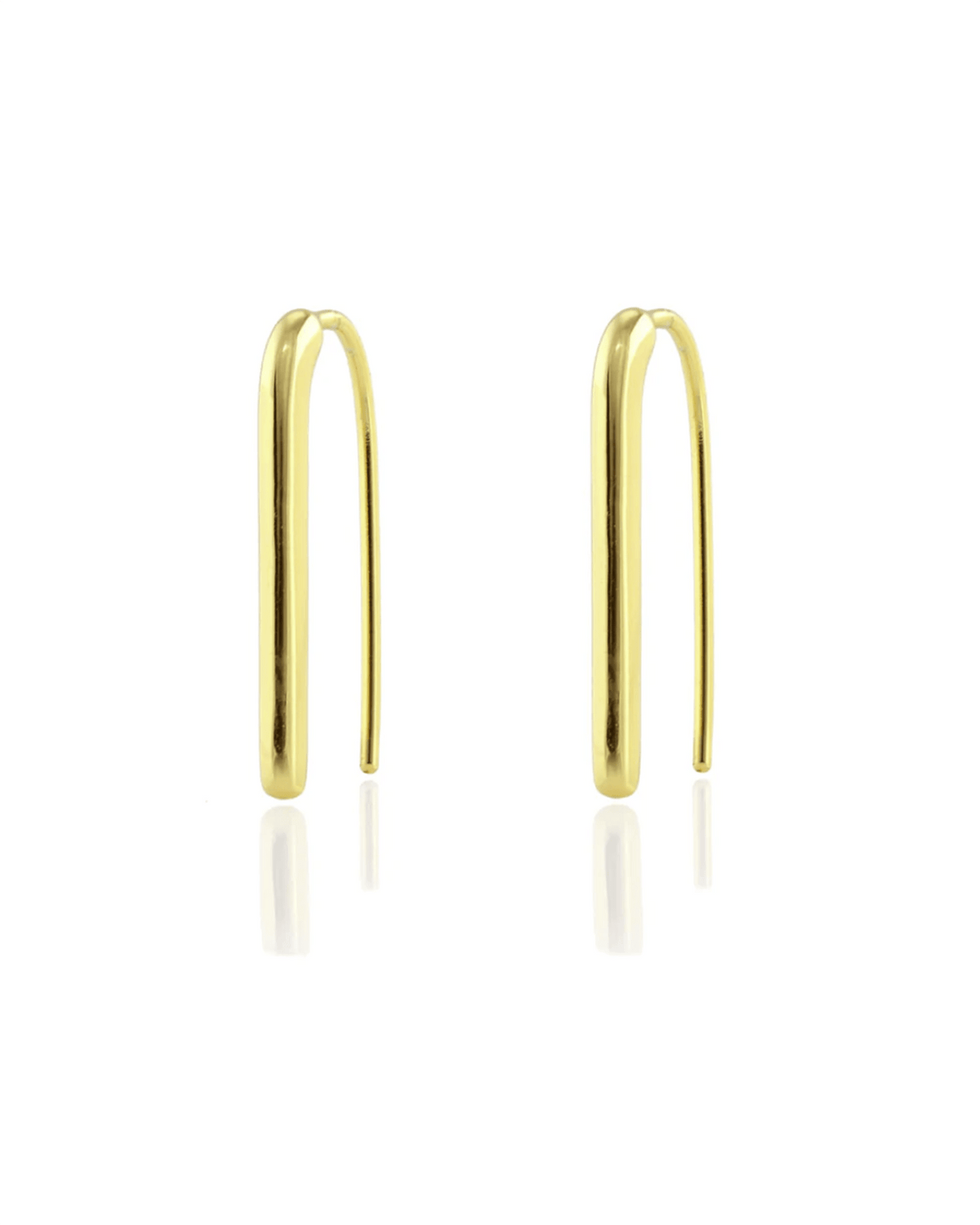 Kris Nations Jewelry 18K Vermeil Arc Pull Through Hoop Earrings in 18K Gold Vermeil