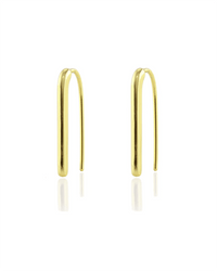 Kris Nations Jewelry 18K Vermeil Arc Pull Through Hoop Earrings in 18K Gold Vermeil