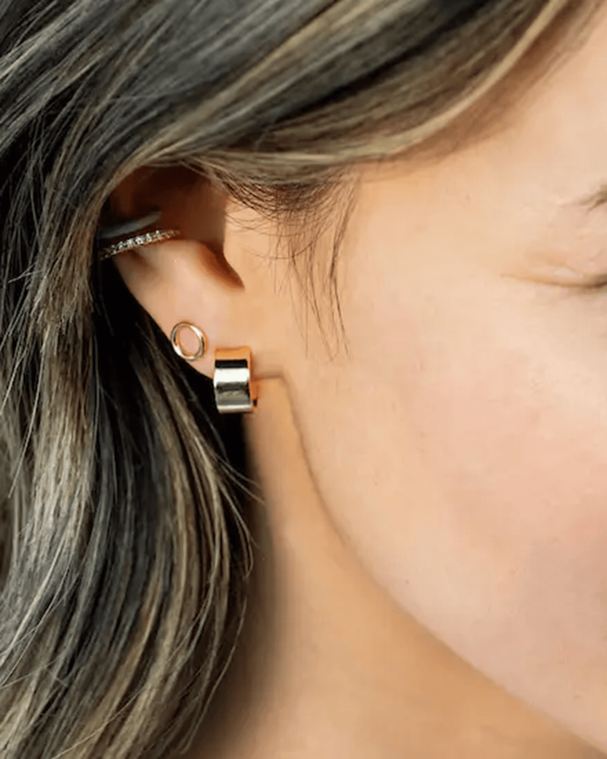Kris Nations Jewelry 18K Gold Vermeil Circle Outline Stud Earrings in 18K Gold