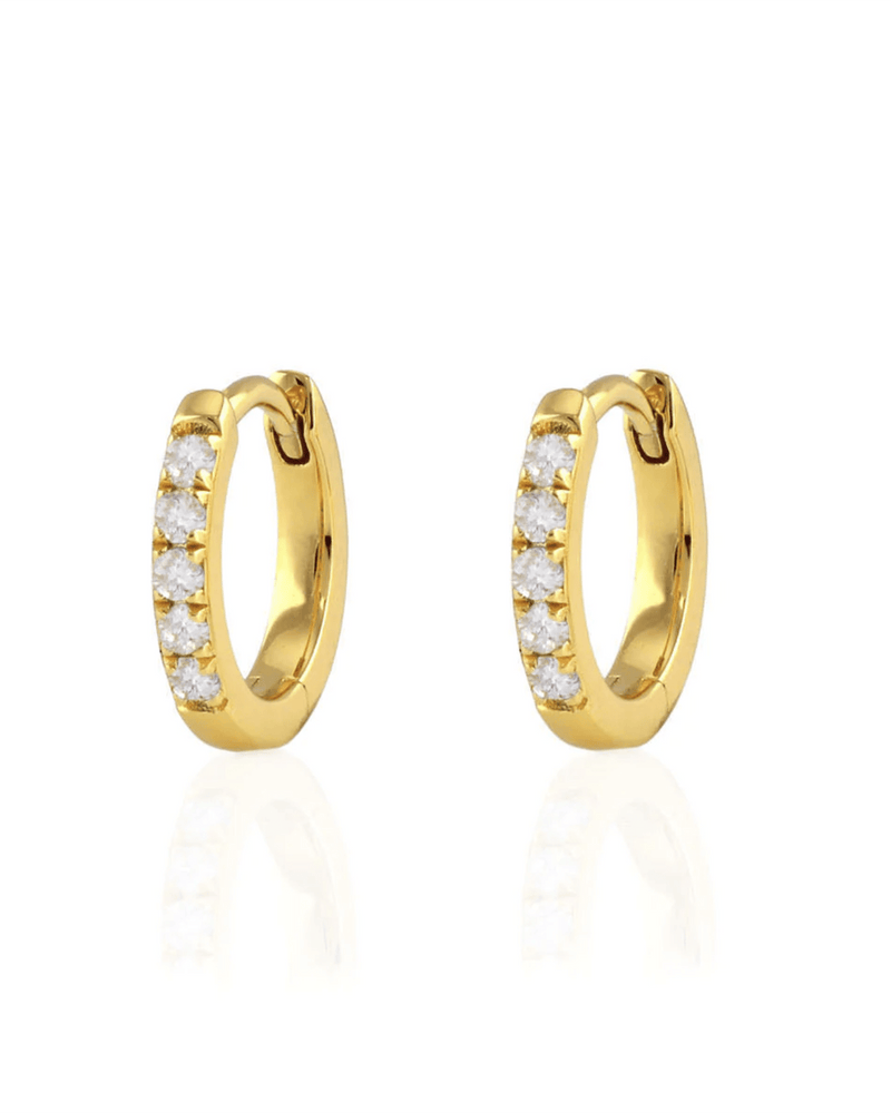 Kris Nations Jewelry 18K Gold Vermeil Crystal Huggie Hoop Earrings in 18K Gold