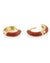 Kris Nations Jewelry Gold / Desert Sienna Enamel Huggie Hoops in Desert Sienna