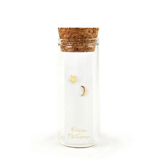 Kris Nations Gold Star and Moon Studs 
